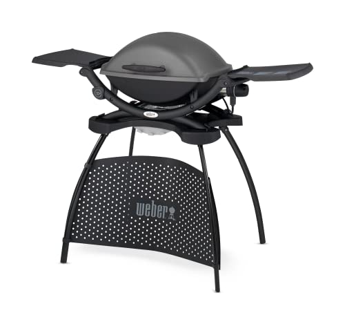 Weber Q 2400 Parrilla Eléctrico - Barbacoa rectangular, aluminio, acero inoxidable, esmaltado, 55 x 39 cm, color gris oscuro