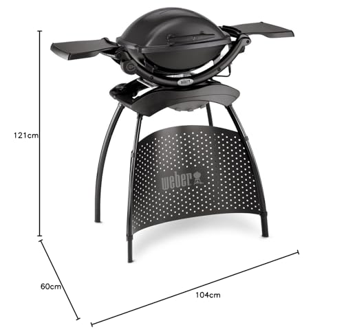 Weber Barbacoa eléctrica Q1400 Stand Dark Gray de 2200 W. Gris Oscuro