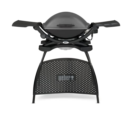 Weber Q 2400 Parrilla Eléctrico - Barbacoa rectangular, aluminio, acero inoxidable, esmaltado, 55 x 39 cm, color gris oscuro
