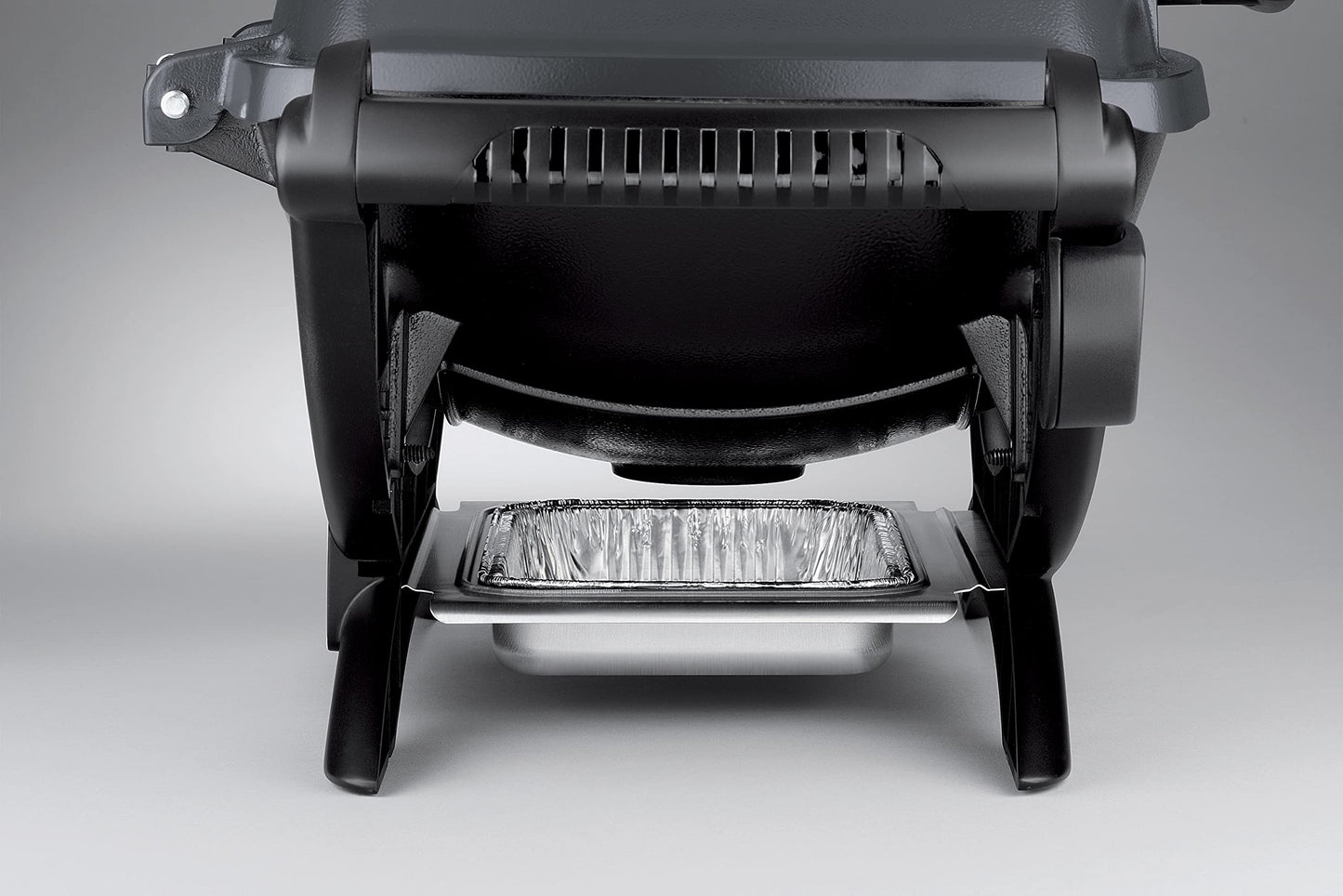 Weber Q1400 | Barbacoa Eléctrica Portátil con Soporte, Área 43x32 cm, Parrilla Hierro Fundido Dividida, Tapa y Cuba Aluminio, Gris Oscuro (52020853)