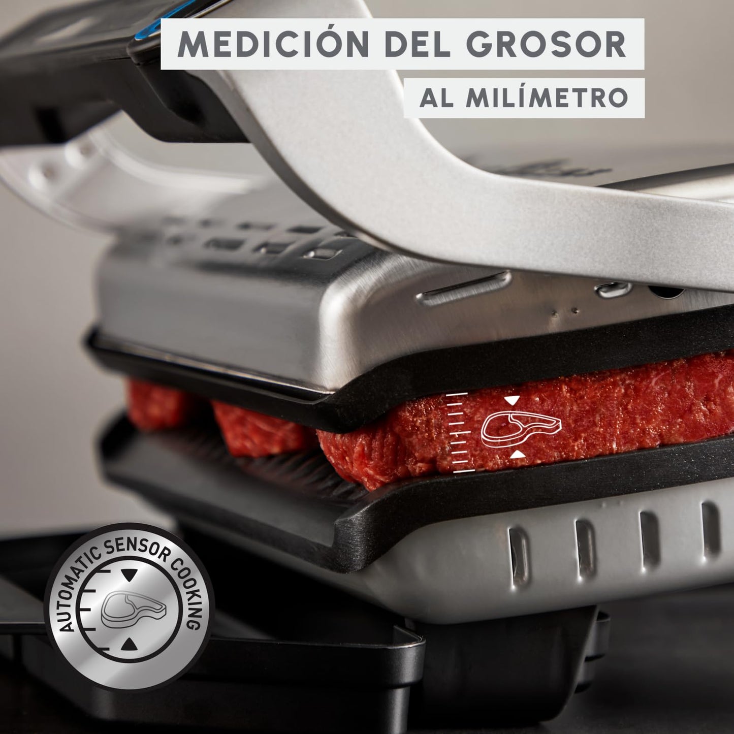 Moulinex Optigrill+ XL GI722D | Parrilla Eléctrica Interior, 9 Programas, Indicador de Cocción, Placas Antiadherentes, Carne, Pescado, Verduras