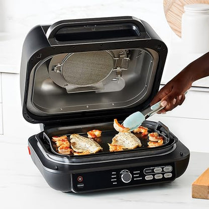 Ninja Foodi MAX PRO AG651EU | Parrilla, Plancha y Freidora de Aire 3,8 L, 7 en 1, Piezas Aptas para Lavavajillas, Plata/Negro