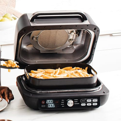 Ninja Foodi MAX PRO AG651EU | Parrilla, Plancha y Freidora de Aire 3,8 L, 7 en 1, Piezas Aptas para Lavavajillas, Plata/Negro
