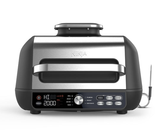 Ninja Foodi MAX PRO AG651EU | Parrilla, Plancha y Freidora de Aire 3,8 L, 7 en 1, Piezas Aptas para Lavavajillas, Plata/Negro