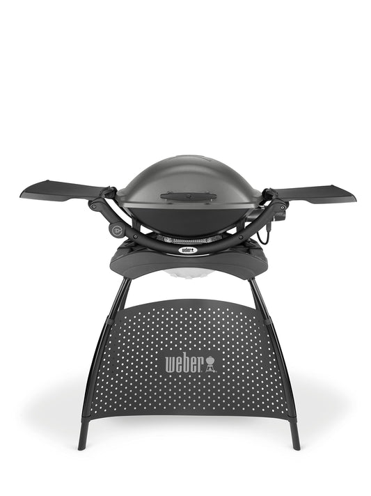 Weber Q 2400 Parrilla Eléctrico - Barbacoa rectangular, aluminio, acero inoxidable, esmaltado, 55 x 39 cm, color gris oscuro