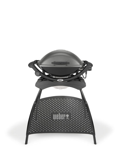 Weber Q 2400 Parrilla Eléctrico - Barbacoa rectangular, aluminio, acero inoxidable, esmaltado, 55 x 39 cm, color gris oscuro