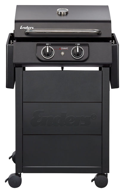 Enders Parrilla eléctrica eCRAVE, con parrilla de hierro fundido, carro de parrilla con mucho espacio de almacenamiento, 2 potentes elementos