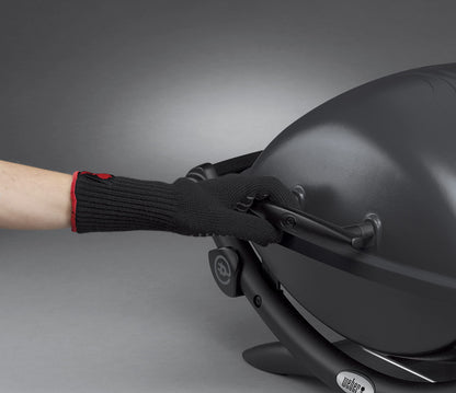 Weber Q2400 | Barbacoa Eléctrica Portátil con Soporte y Mesas Laterales, Parrilla Hierro Fundido, Tapa y Cuba de Aluminio, Área 54x39 cm, Gris Oscuro