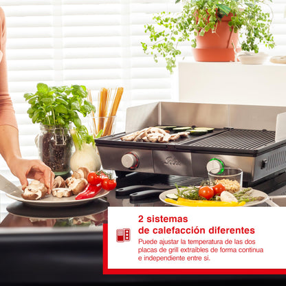 Sanyo Deli Grill Dessus de table Electrique Noir, Argent 2200 W